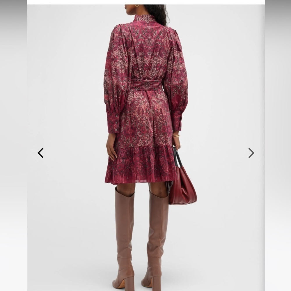 Kobi Halperin Ashlee Paisley-Print Balloon-Sleeve Dress. Size XS - Picture 2 of 4